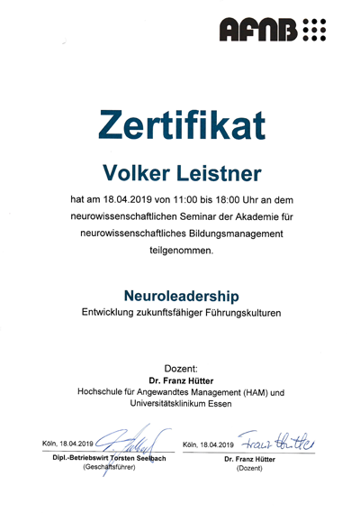 Zertifikat Neuroleadership