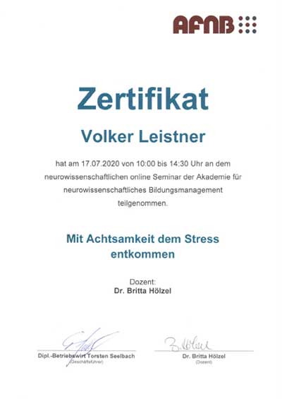 Zertifikat Achtsamkeit