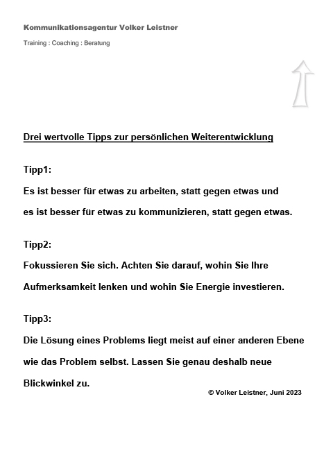 Tipps persönliche Entwicklung